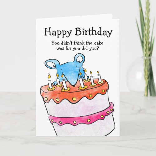 Mouse birthday cake card