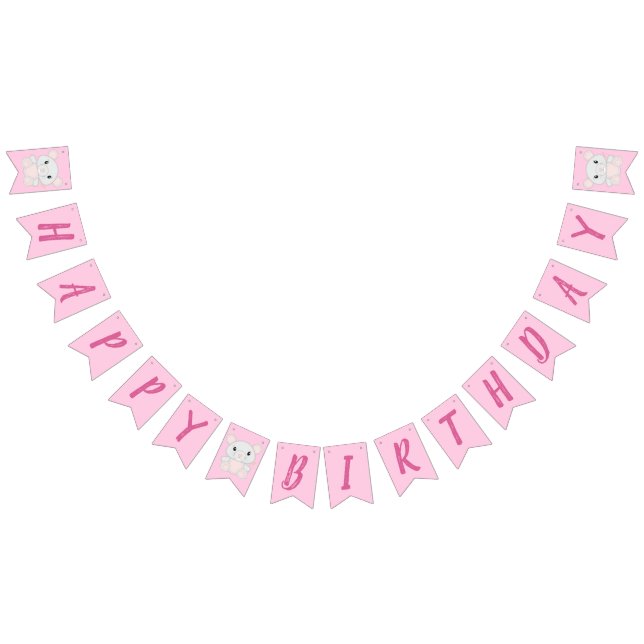 Mouse Birthday Party Pink Bunting Flags (All)
