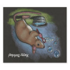Mouse Blowing Bubbles: Color Pencil: Birthday