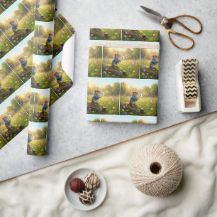 Mouse Blowing Dandelion Seedlings Wrapping Paper