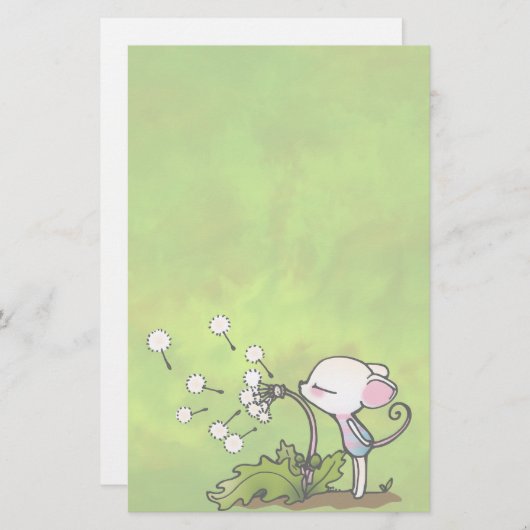 Mouse Blowing on Dandelion (Front/Back)