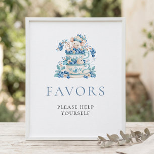 Mouse Blueberry Berry Sweet Favor Baby Shower Sign