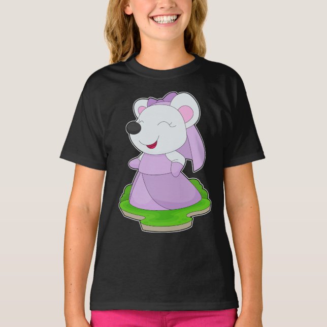Mouse Bride Veil Wedding T-Shirt (Front)