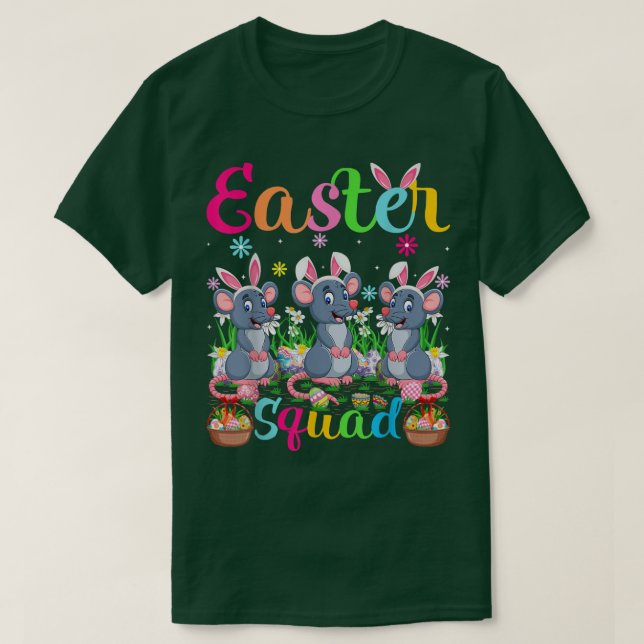 Mouse Bunny Ear Funny Easter Squad Mouse Happy Eas T-Shirt (Design Front)