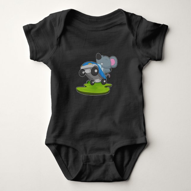 Mouse Car Baby Bodysuit (Front)