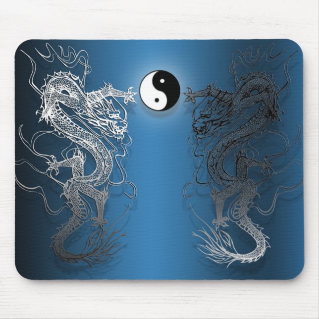 Mouse carpets the ying and yang dragons mouse pad (Front)