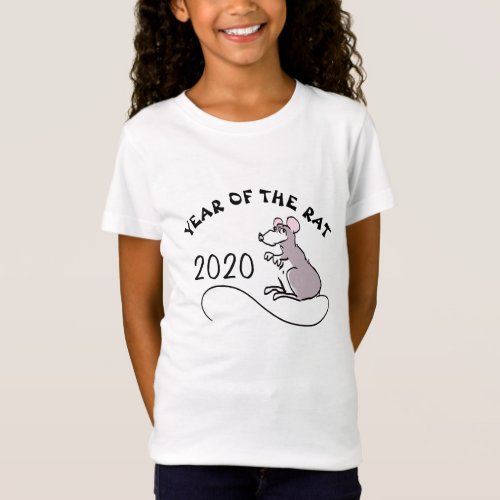 Mouse Cartoon Lunar Rat New Year 2020 Girl T_shirt