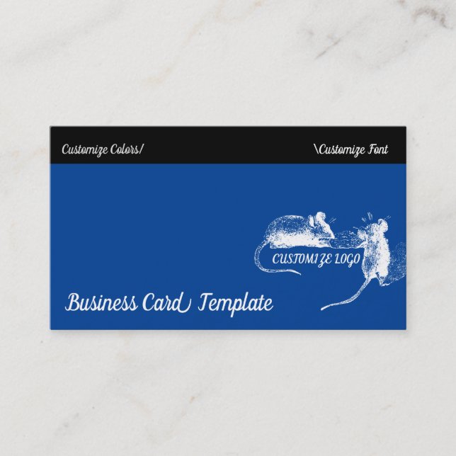Mouse Cheese Art - Two Mice Business Card (Front)