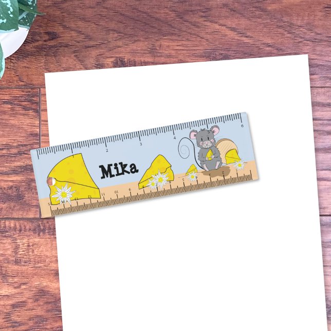 Mouse , Cheese , Edelweiss Kid Personalized Ruler (
)
