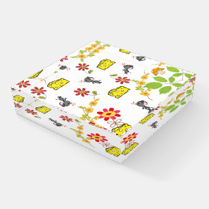 Mouse Cheese Floral School Office Paperweight