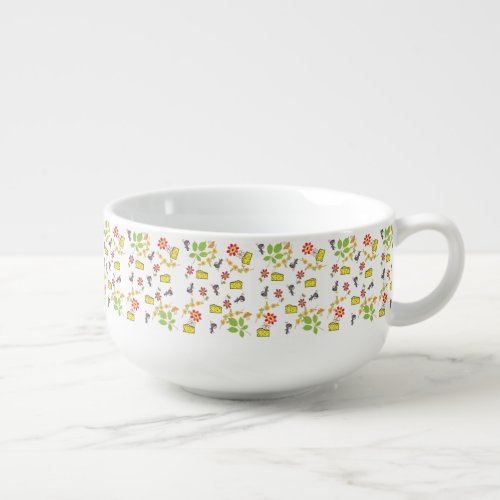 Mouse Cheese Floral Soup Mug