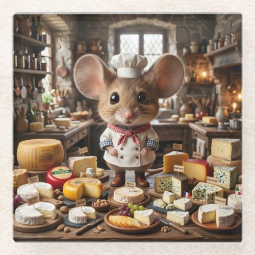 Mouse Cheesemaster Glass Coaster