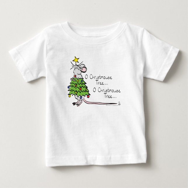 Mouse Christmas Funny Kids Baby T-Shirt (Front)