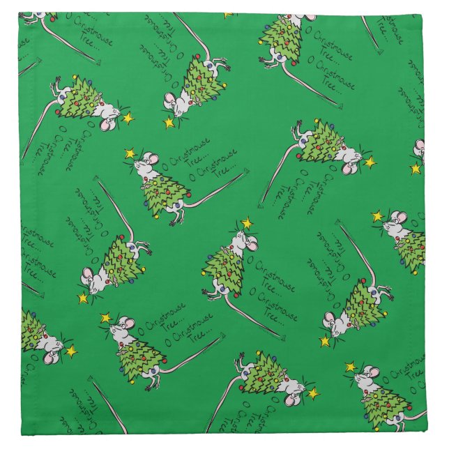 Mouse Christmas Funny Kids Cloth Napkin (Front)