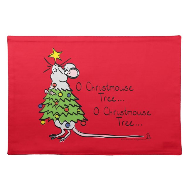 Mouse Christmas Funny Kids Cloth Placemat (Front)