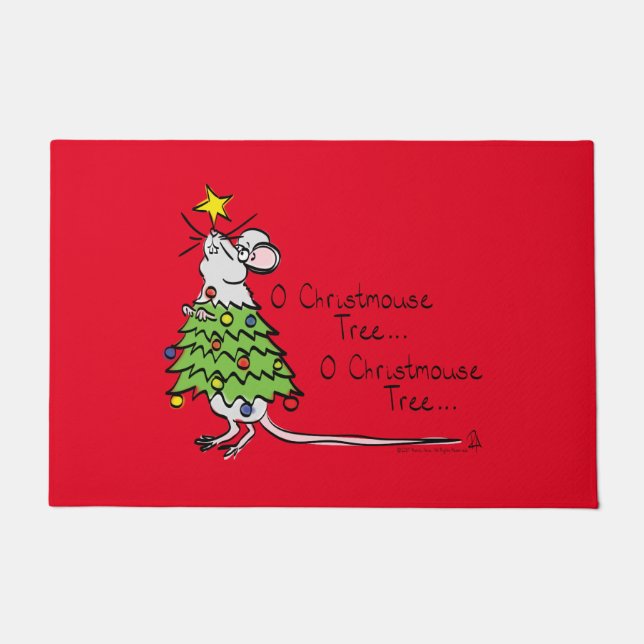 Mouse Christmas Funny Kids Doormat (Front)