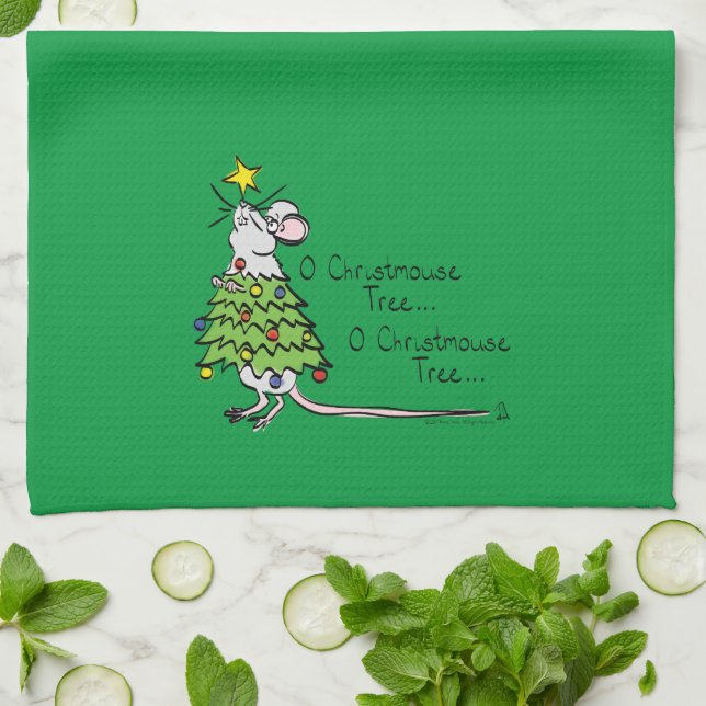Mouse Christmas Funny Kids Kitchen Towel (Folded)
