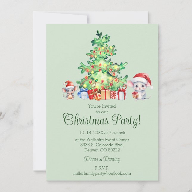 Mouse Christmas Party Invitation (Front)
