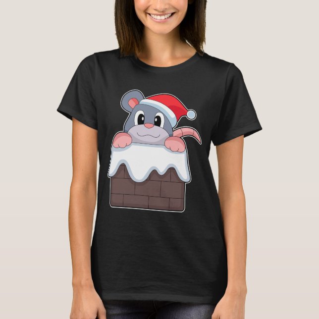 Mouse Christmas Stone wall T-Shirt (Front)