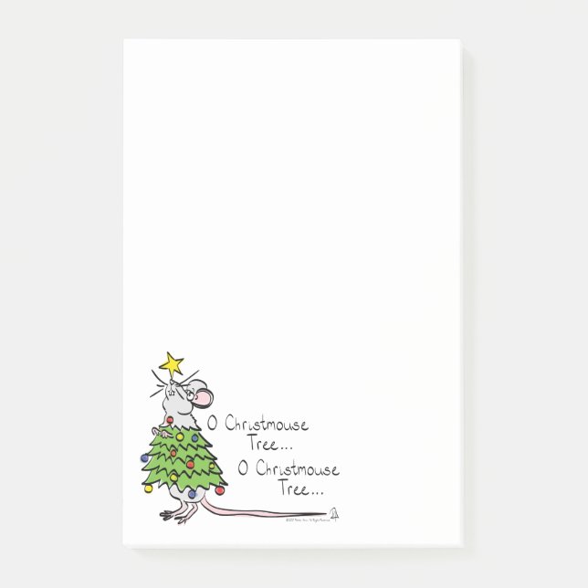 Mouse Christmas Tree Funny Kids Post-it Notes (Front)