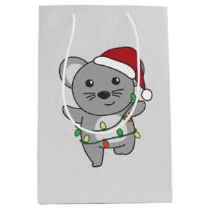 Mouse Christmas Winter Animals Holiday Mice Medium Gift Bag