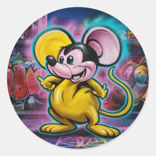 mouse classic round sticker