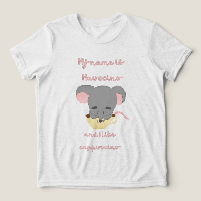 Mouse Cocoa Cappuccino T-Shirt Tri-Blend Shirt (Design Front)