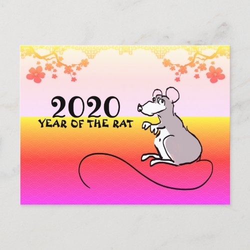 Mouse Comics Lunar Rat New Year 2020 Spring GP Invitation Postcard