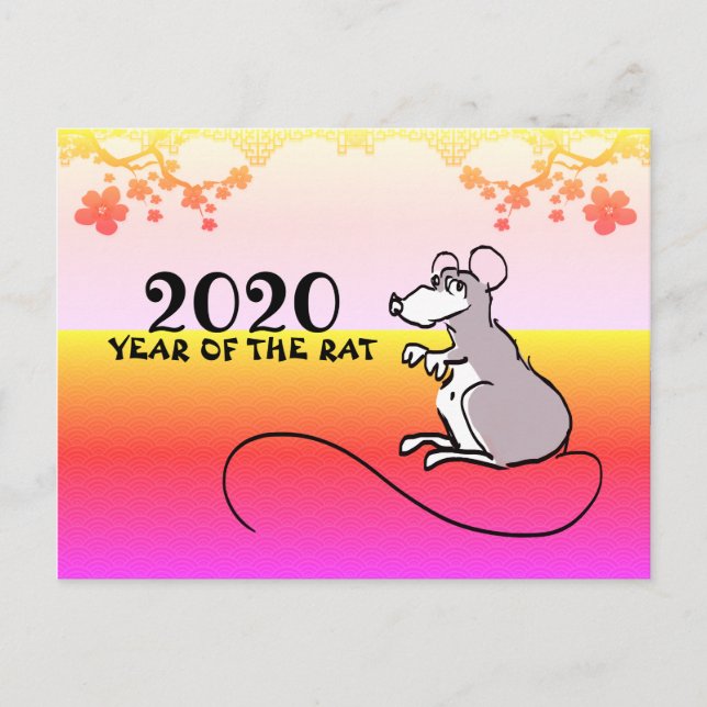Mouse Comics Lunar Rat New Year 2020 Spring GP Invitation Postcard (Front)