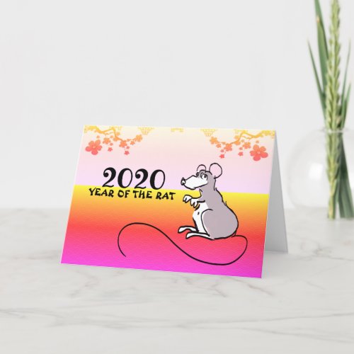 Mouse Comics Lunar Rat New Year Spring GC Holiday Card