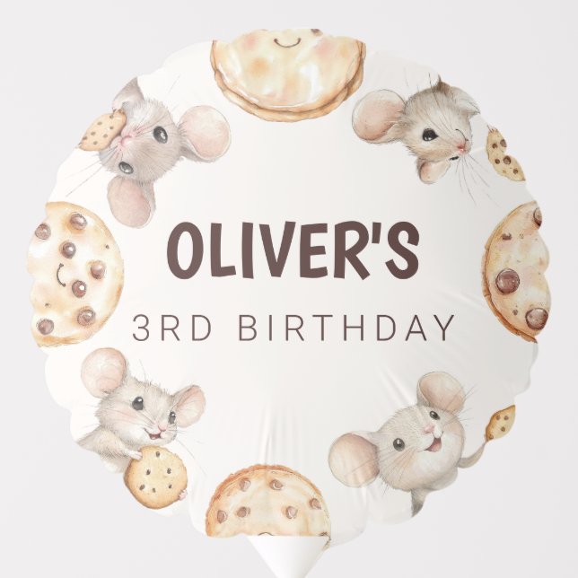 Mouse Cookie Birthday Party Balloon (Front)