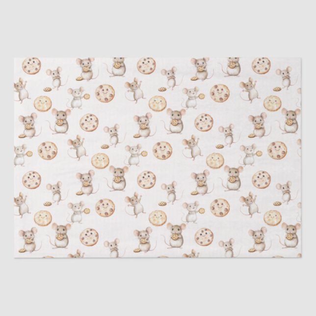 Mouse Cookie Kids Birthday Tissue Paper (Front)