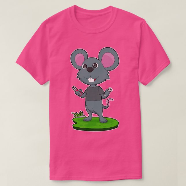 Mouse Craftsman Pliers Wrench T-Shirt (Design Front)