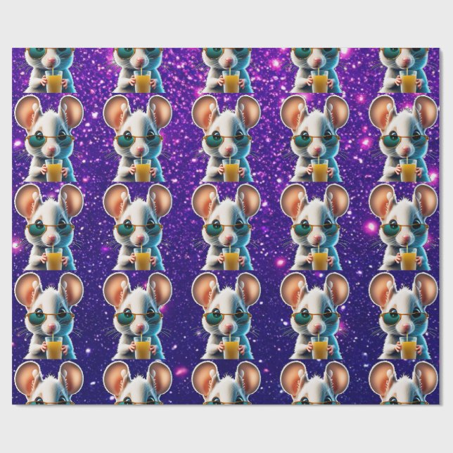 Mouse Cute Charming Themed Character Gift Wrap (Flat)