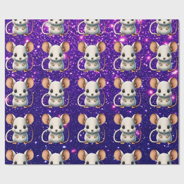 Mouse Cute Charming Themed Character Gift Wrap (Flat)