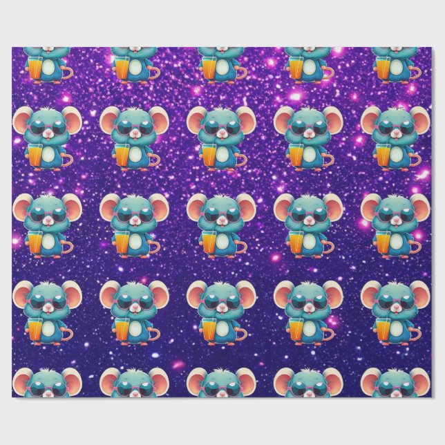 Mouse Cute Charming Themed Character Gift Wrap (Flat)