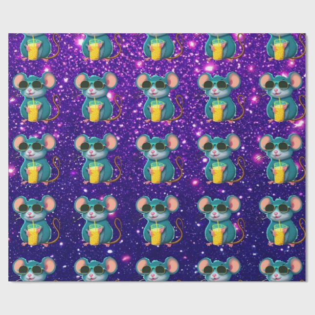 Mouse Cute Charming Themed Character Gift Wrap (Flat)