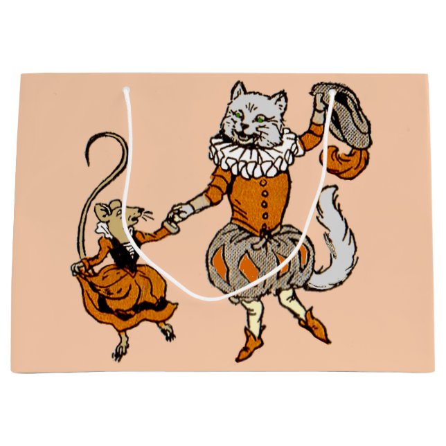 mouse dancing with a cat large gift bag (Front)
