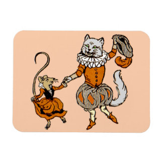 mouse dancing with a cat magnet