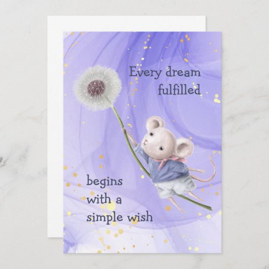 Mouse Dandelion Every Dream Simple Inspirational (Front/Back)