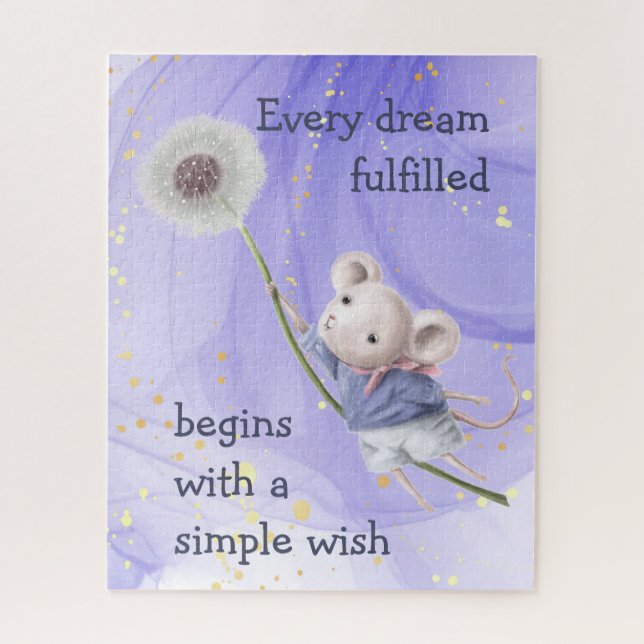 Mouse Dandelion Every Dream Simple   Jigsaw Puzzle (Vertical)
