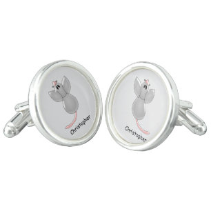 Mouse Design Personalised Cufflinks