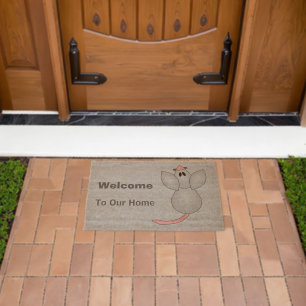 Mouse Design Personalised Fiber Doormat