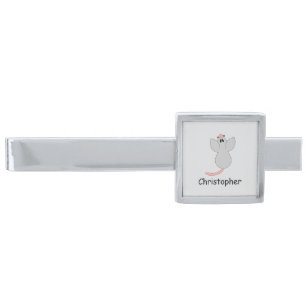 Mouse Design Personalised Silver Finish Tie Bar