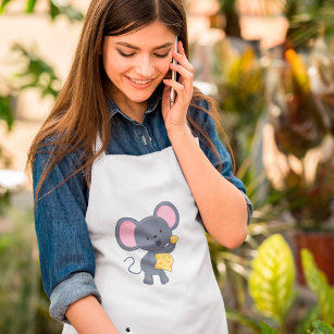Mouse Eating Cheese Adult Apron