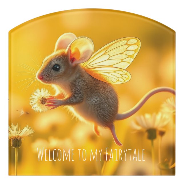 Mouse Fairy in the garden Door Sign (Contour Front)