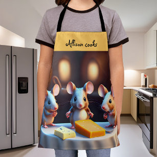 Mouse family at the dining table apron