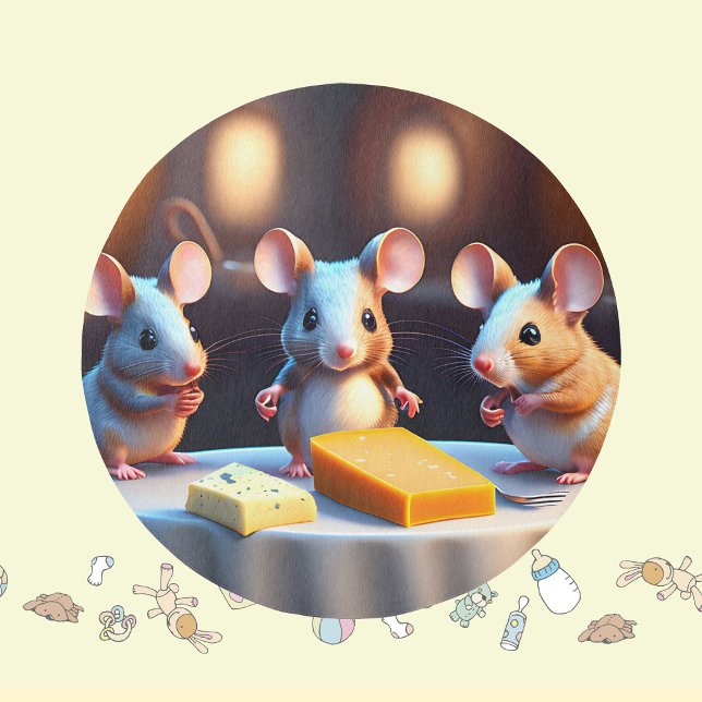 Mouse family at the dining table, nursery  rug (Creator Uploaded)