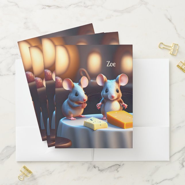 Mouse family at the dining table -  pocket folder (In Situ)