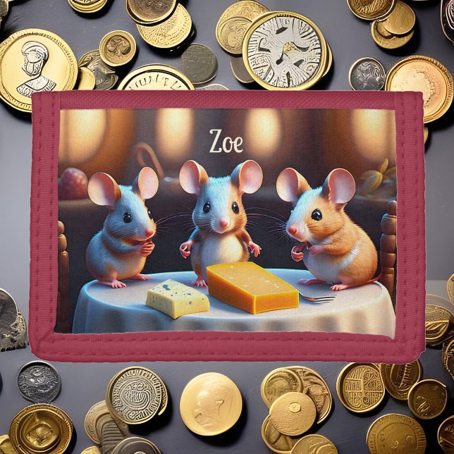 Mouse family at the dining table -  trifold wallet (Creator Uploaded)